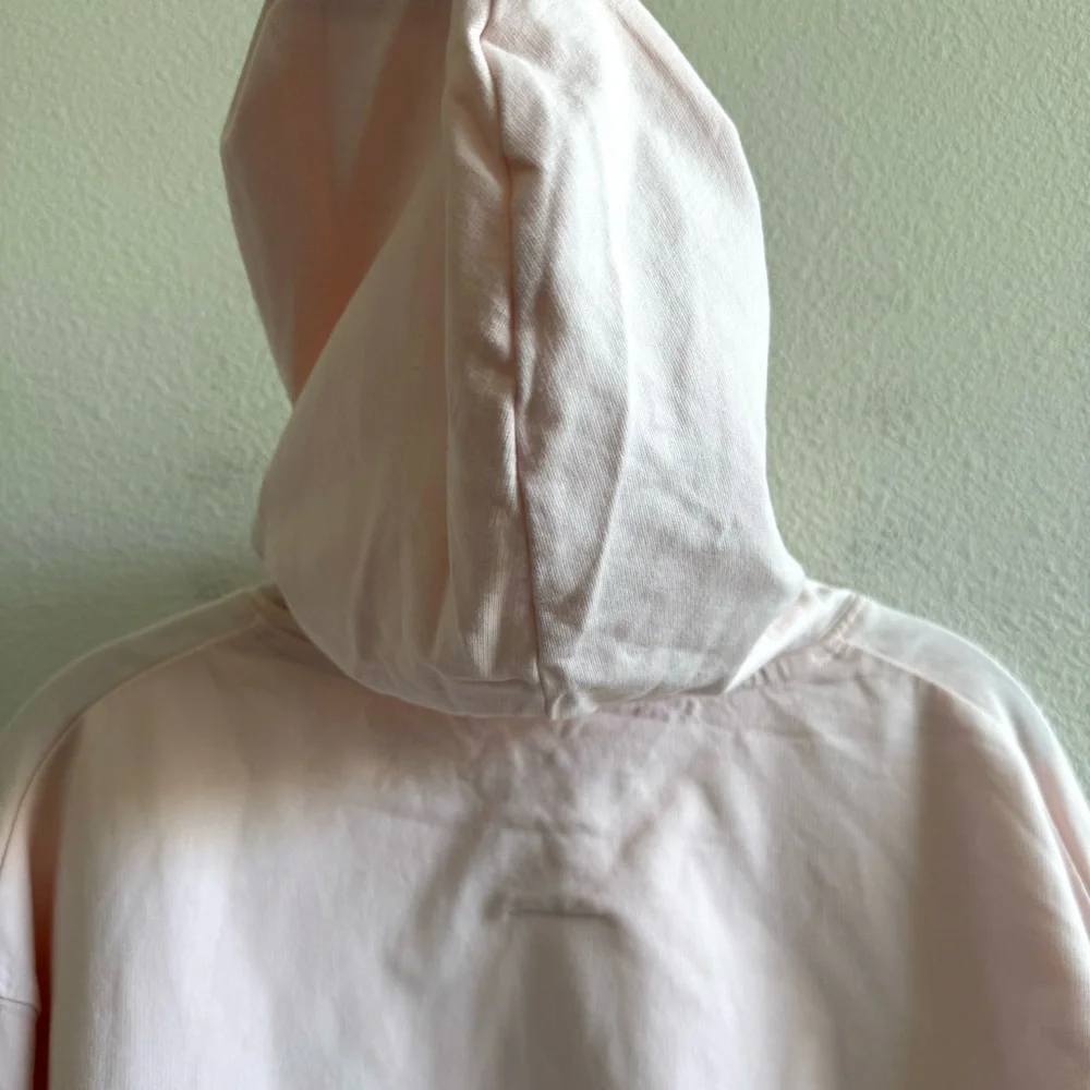 NWT Pura Vida Feelings Cropped Hoodie Light Pink Lightweight Loungewear - Picture 7 of 10